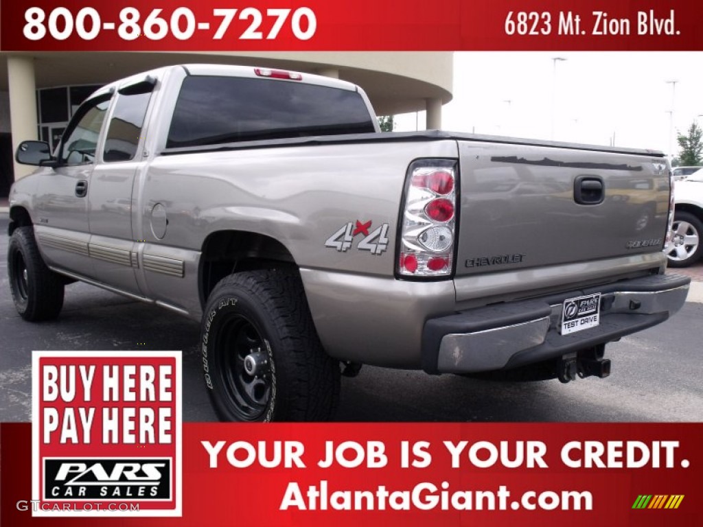 2002 Silverado 1500 Extended Cab 4x4 - Light Pewter Metallic / Graphite Gray photo #2