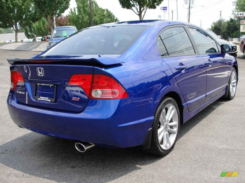 2008 Civic Si Sedan - Fiji Blue Pearl / Black photo #6