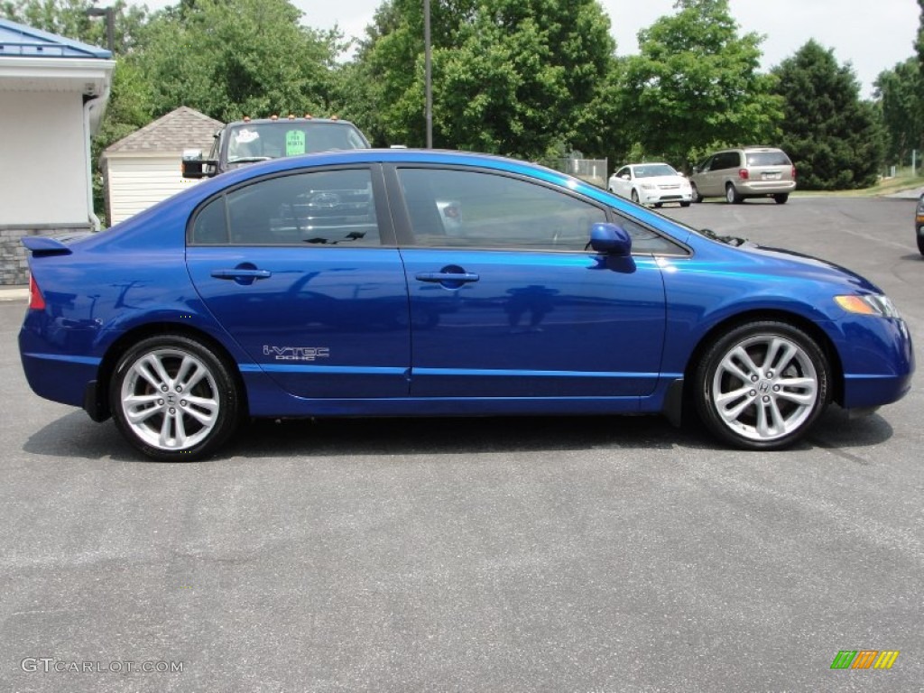 2008 Civic Si Sedan - Fiji Blue Pearl / Black photo #7