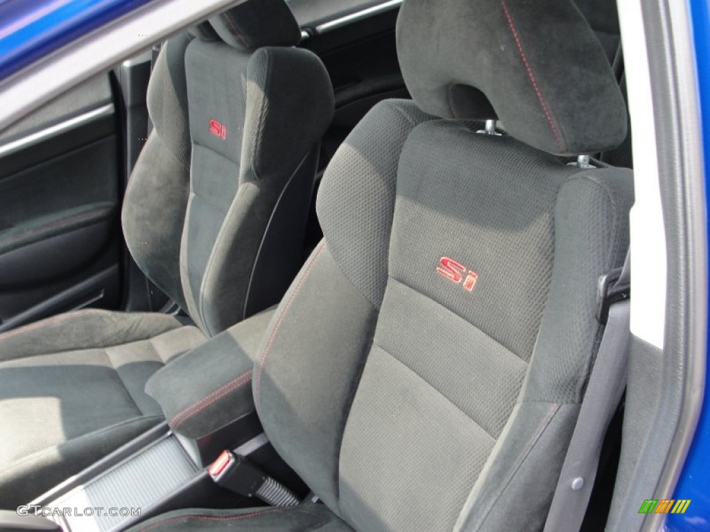 2008 Civic Si Sedan - Fiji Blue Pearl / Black photo #14