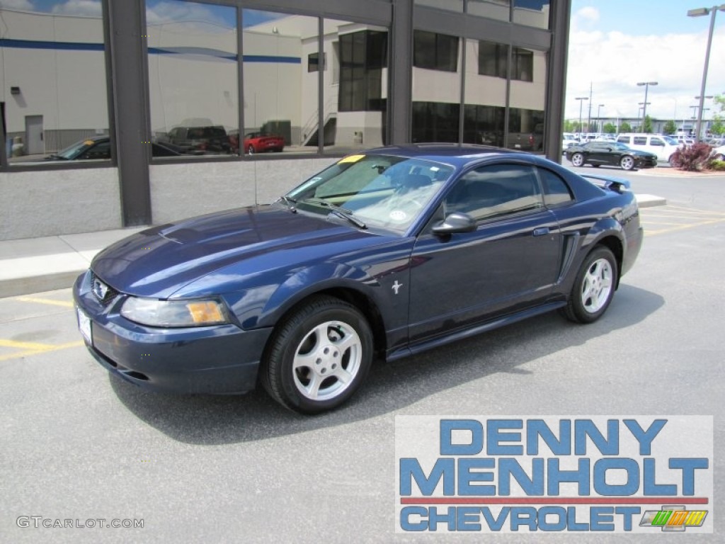 2003 Mustang V6 Coupe - True Blue Metallic / Dark Charcoal/Medium Parchment photo #1