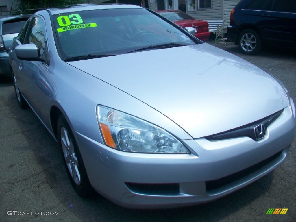 2003 Accord EX V6 Coupe - Satin Silver Metallic / Black photo #4
