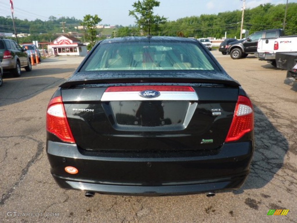 2010 Fusion SEL V6 AWD - Tuxedo Black Metallic / Camel photo #3