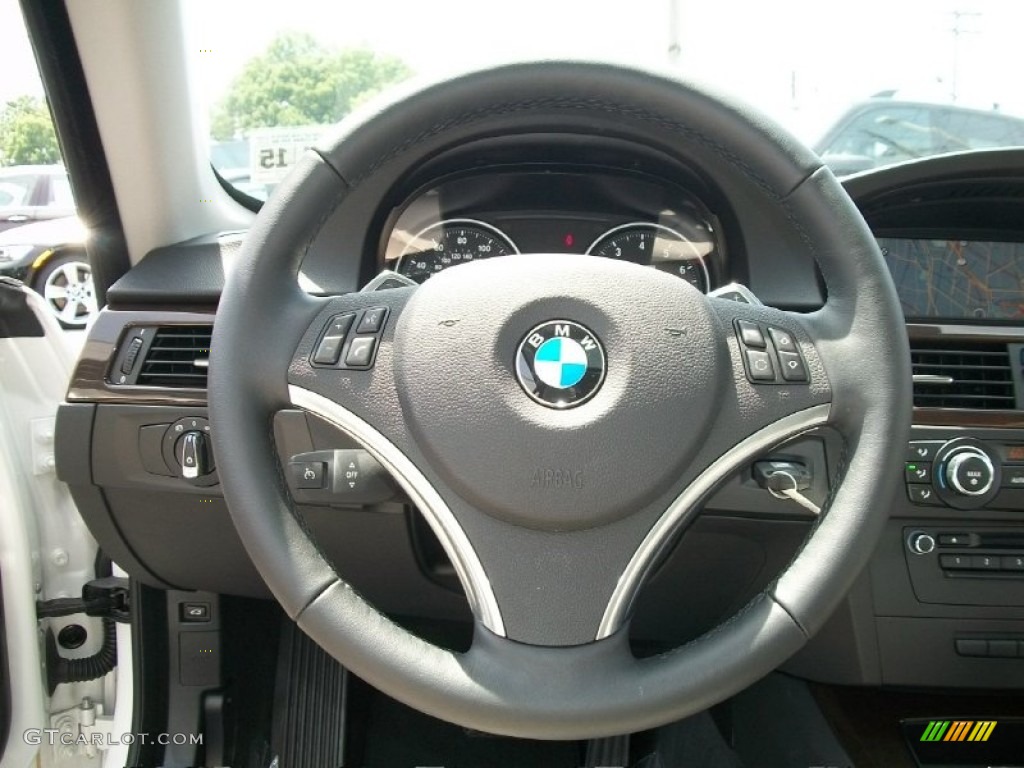 2011 BMW 3 Series 328i xDrive Coupe Oyster/Black Dakota Leather Steering Wheel Photo #50445008