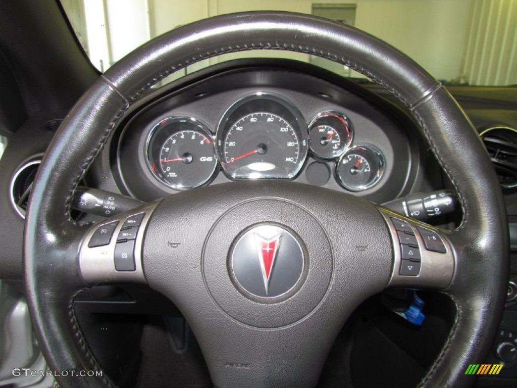 2006 Pontiac G6 GT Convertible Ebony Steering Wheel Photo #50446022