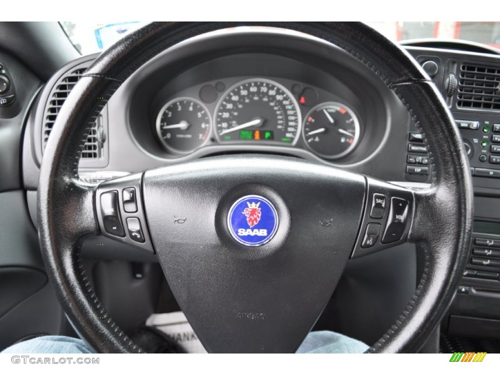 2004 Saab 9-3 Arc Convertible Slate Gray Steering Wheel Photo #50446088