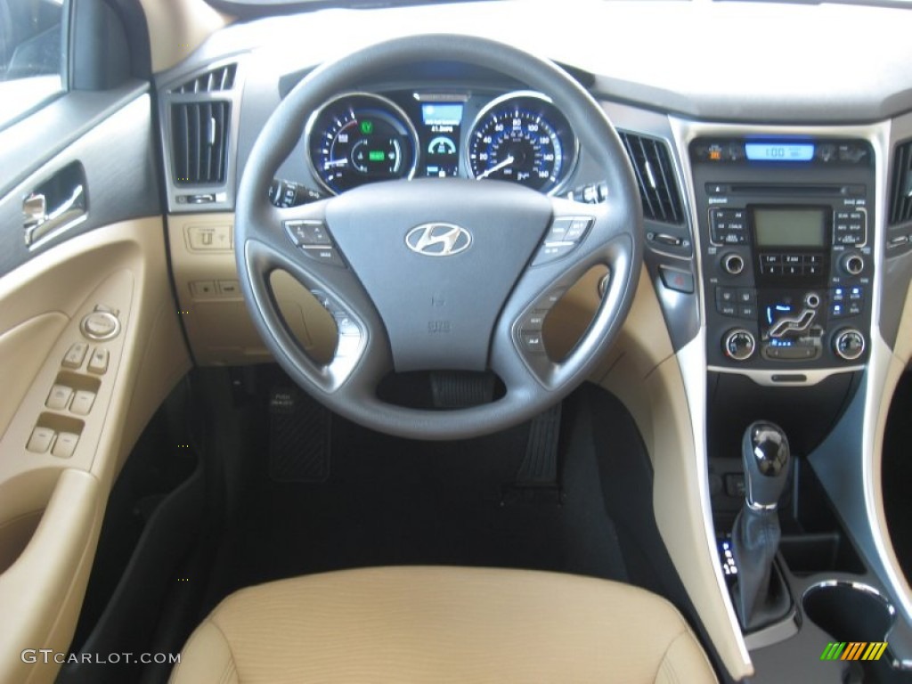2011 Hyundai Sonata Hybrid Camel Dashboard Photo #50447690