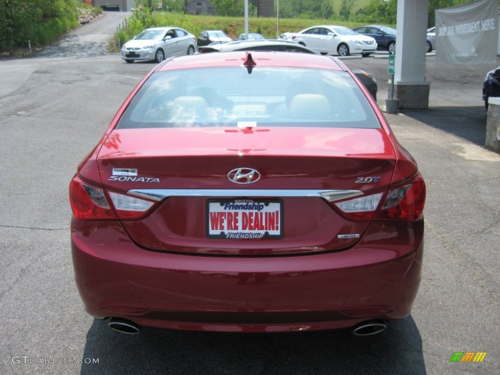2011 Sonata Limited 2.0T - Venetian Red / Camel photo #7