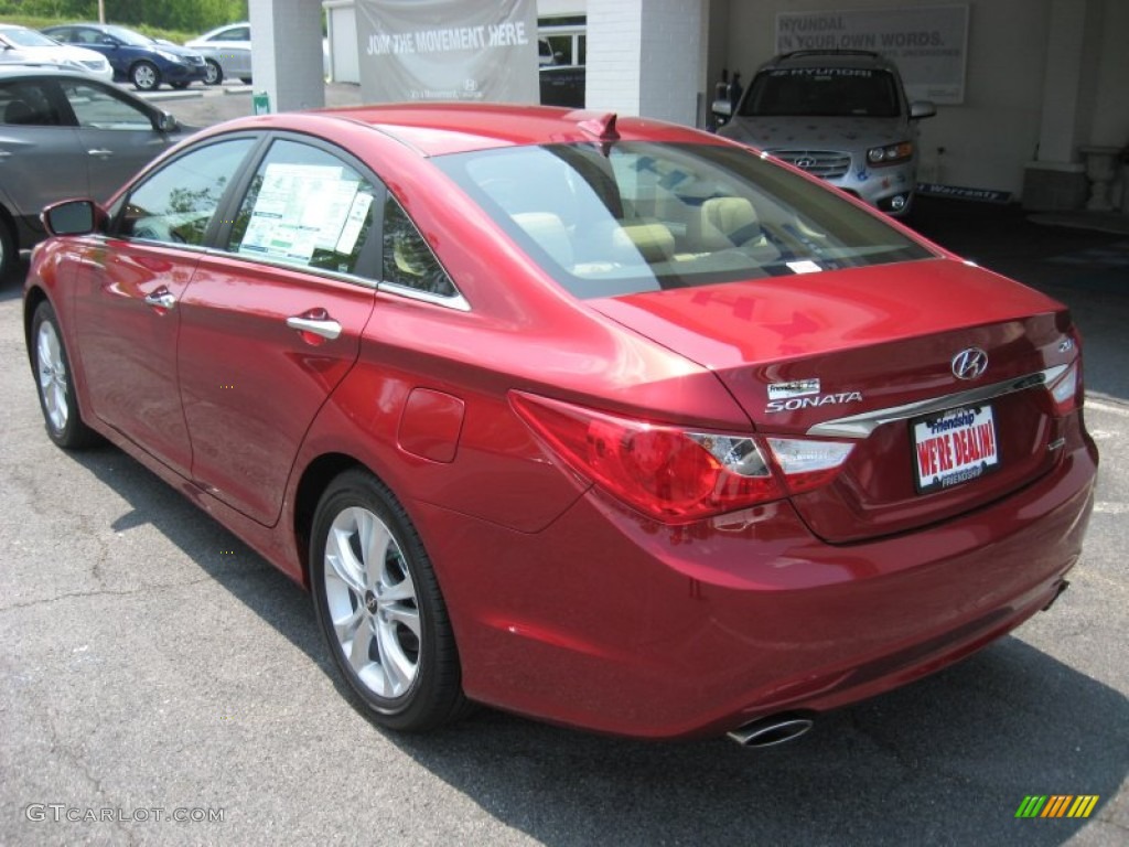 2011 Sonata Limited 2.0T - Venetian Red / Camel photo #8