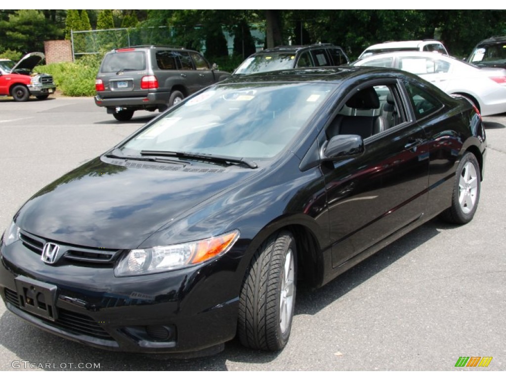 2008 Civic EX-L Coupe - Nighthawk Black Pearl / Black photo #1