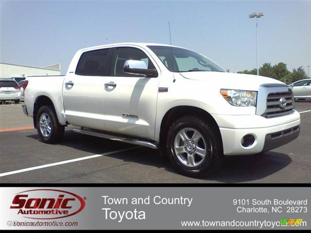 2007 Tundra Limited CrewMax - Super White / Red Rock photo #1