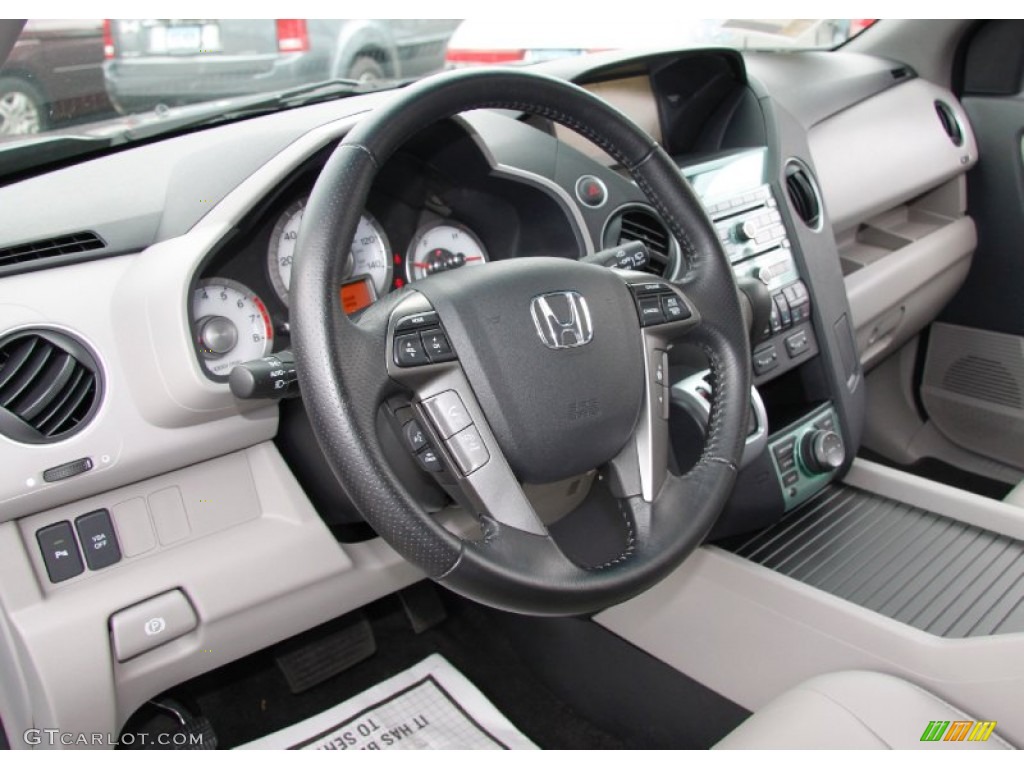 2011 Honda Pilot Touring 4WD Gray Steering Wheel Photo #50453162