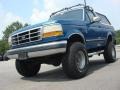 1992 Custom Blue Ford Bronco Custom 4x4  photo #1