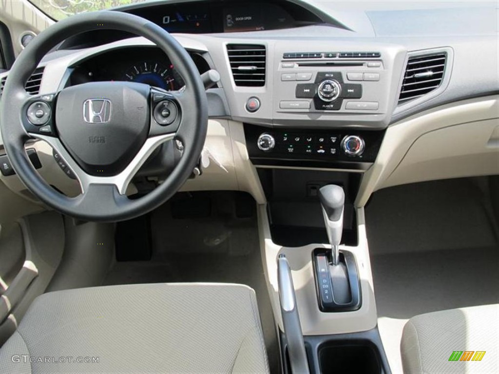 2012 Honda Civic EX Sedan Beige Dashboard Photo #50456735