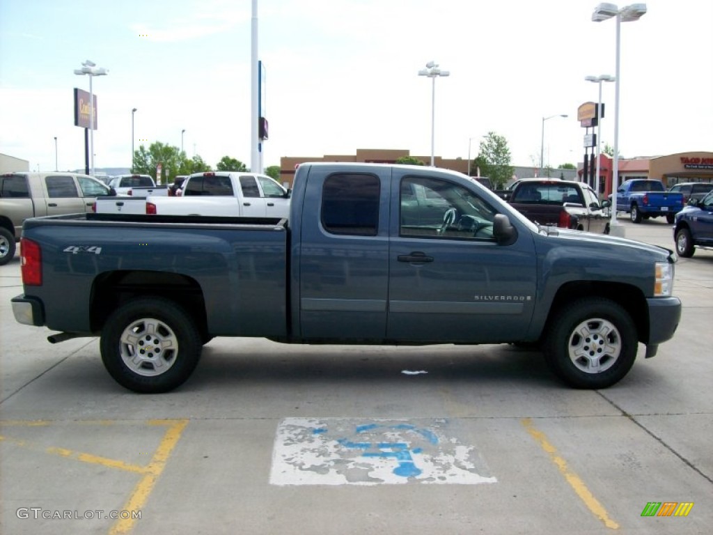 2007 Silverado 1500 LT Extended Cab 4x4 - Blue Granite Metallic / Dark Charcoal photo #5