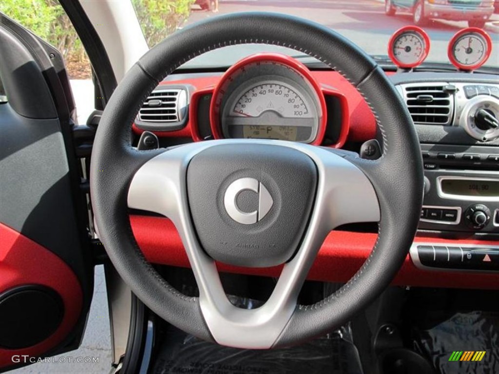 2009 Smart fortwo passion cabriolet Design Red Steering Wheel Photo #50457875