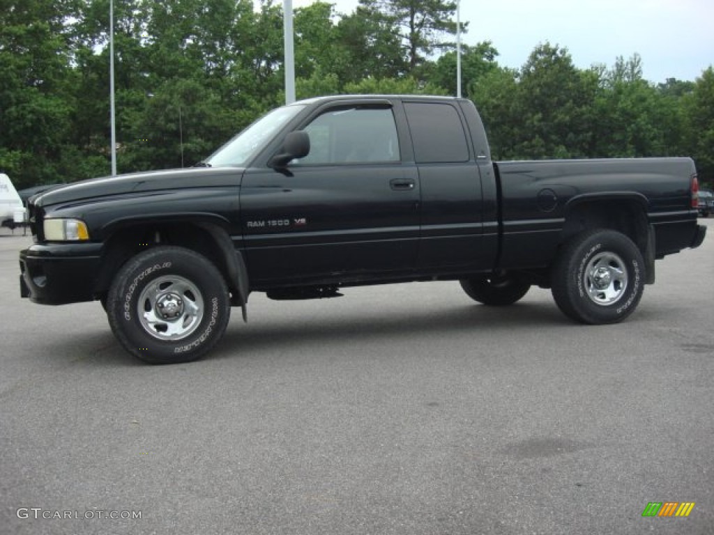 2001 Ram 1500 SLT Club Cab 4x4 - Black / Agate photo #2