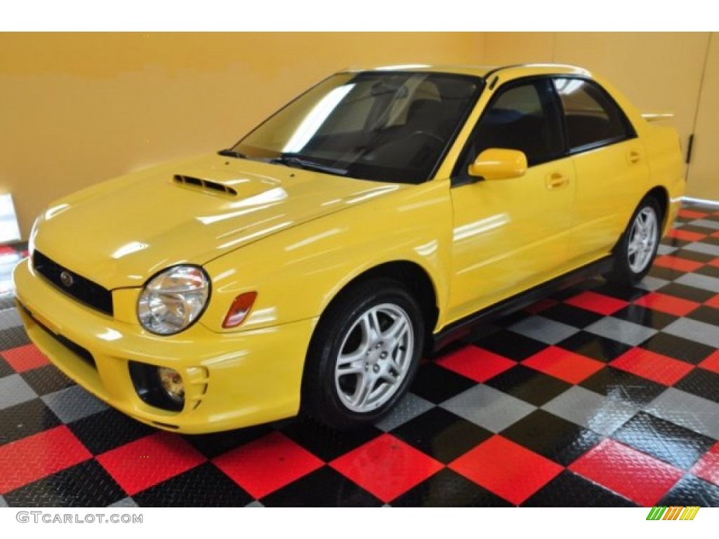 2003 Impreza WRX Sedan - Sonic Yellow / Black photo #2
