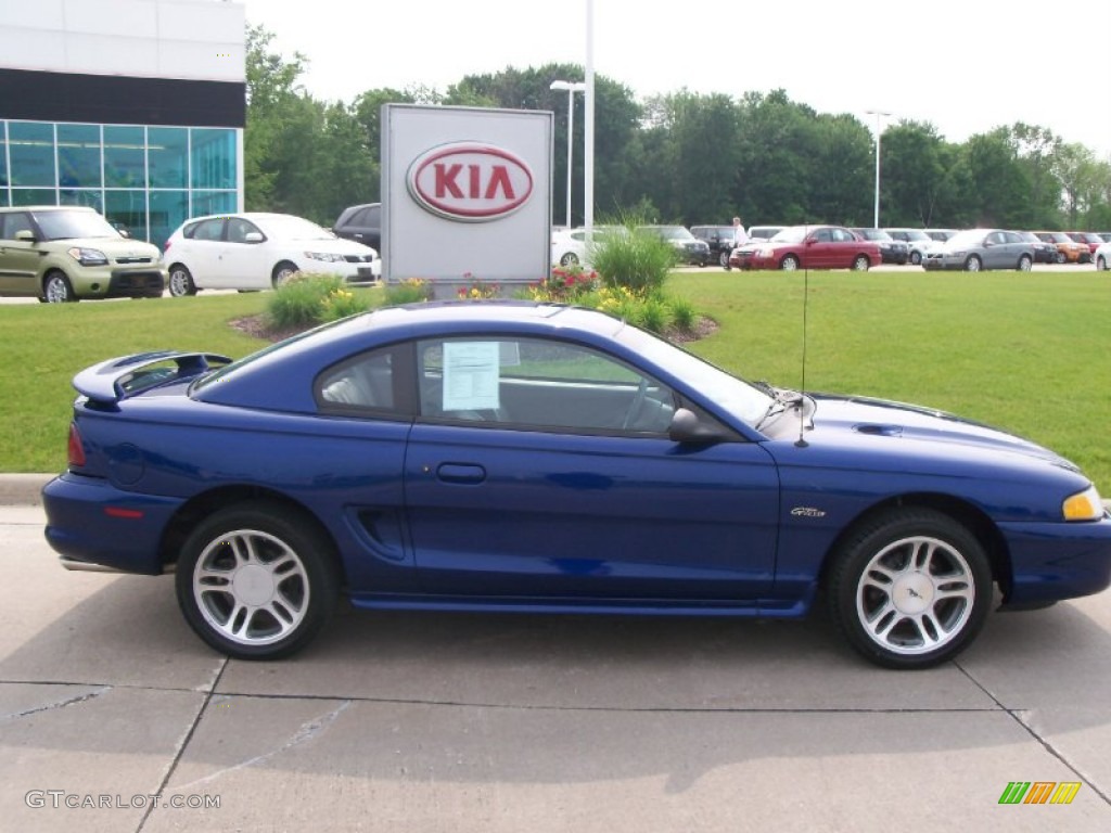 1997 Mustang GT Coupe - Moonlight Blue Metallic / Medium Graphite photo #2