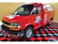 2006 Victory Red Chevrolet Express Cutaway 3500 Commercial Moving Van  photo #2