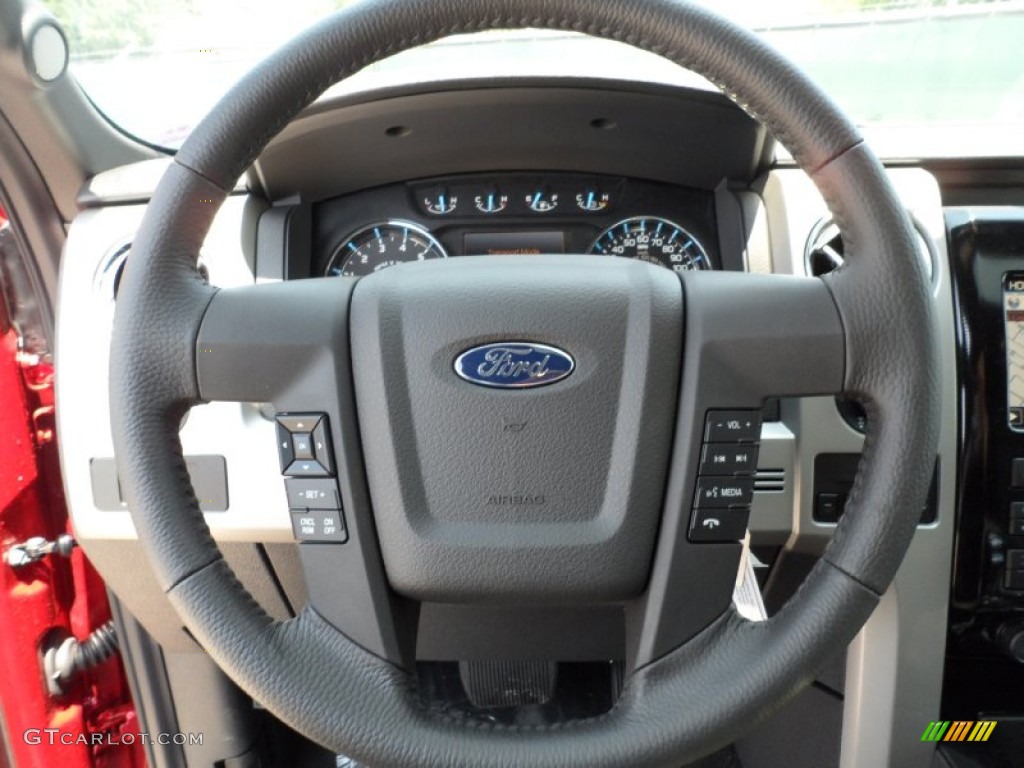 2011 Ford F150 FX4 SuperCrew 4x4 Black Steering Wheel Photo #50467159