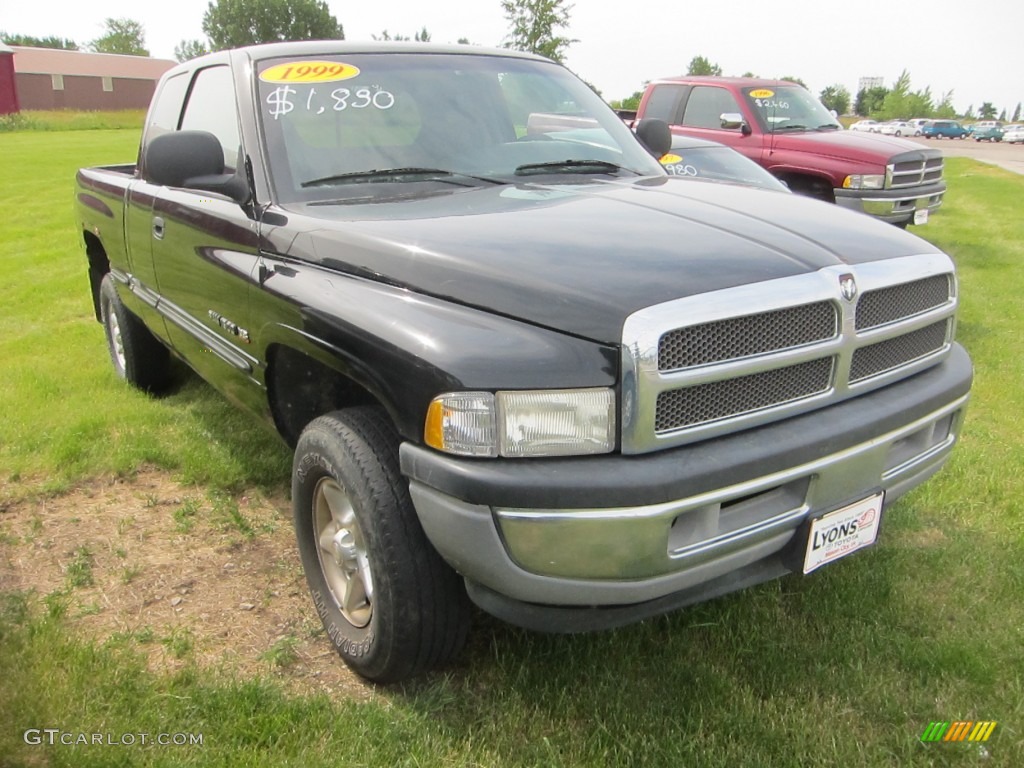 1999 Ram 1500 SLT Extended Cab 4x4 - Black / Agate Black photo #5