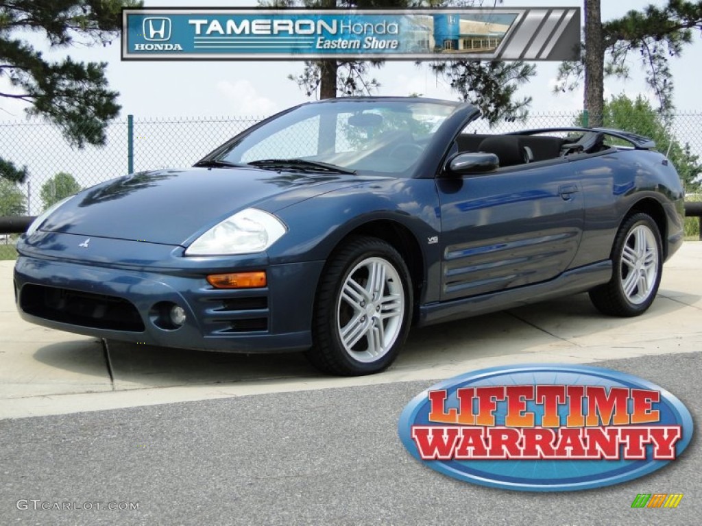 2004 Eclipse Spyder GT - Torched Steel Blue Metallic / Midnight photo #1