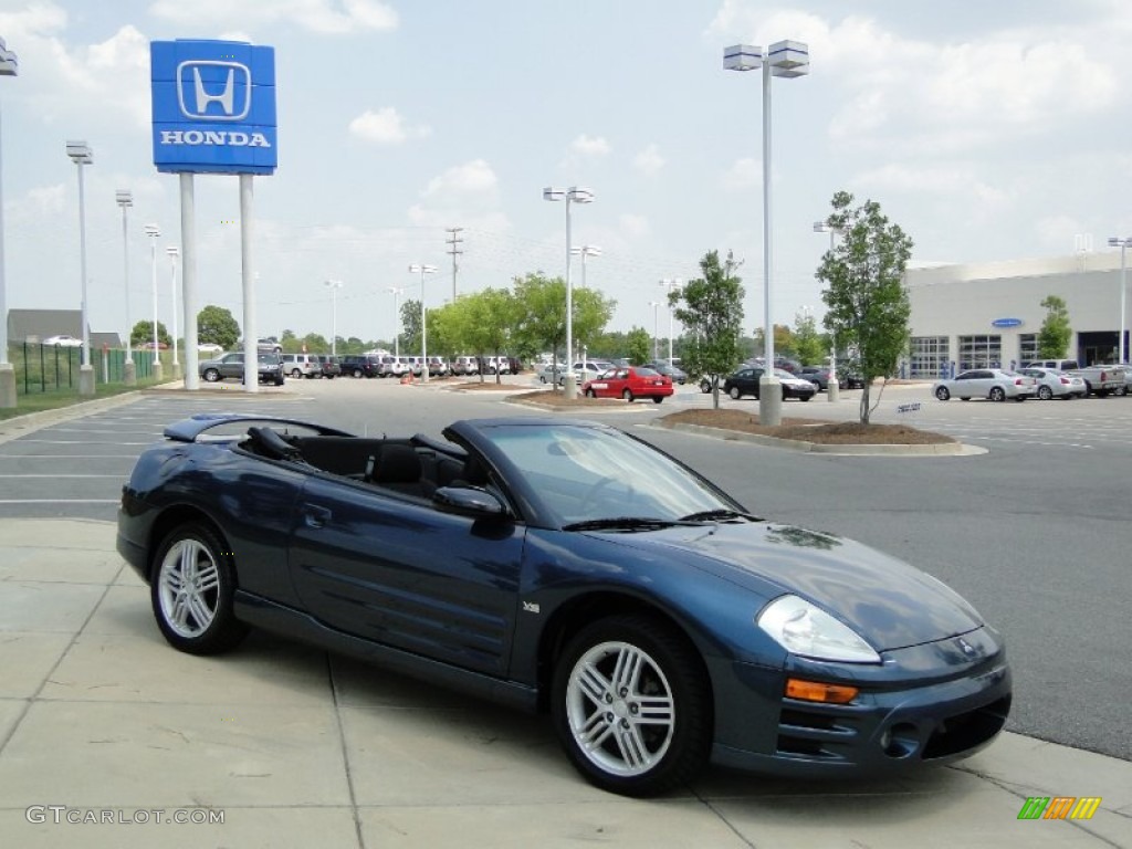 2004 Eclipse Spyder GT - Torched Steel Blue Metallic / Midnight photo #3