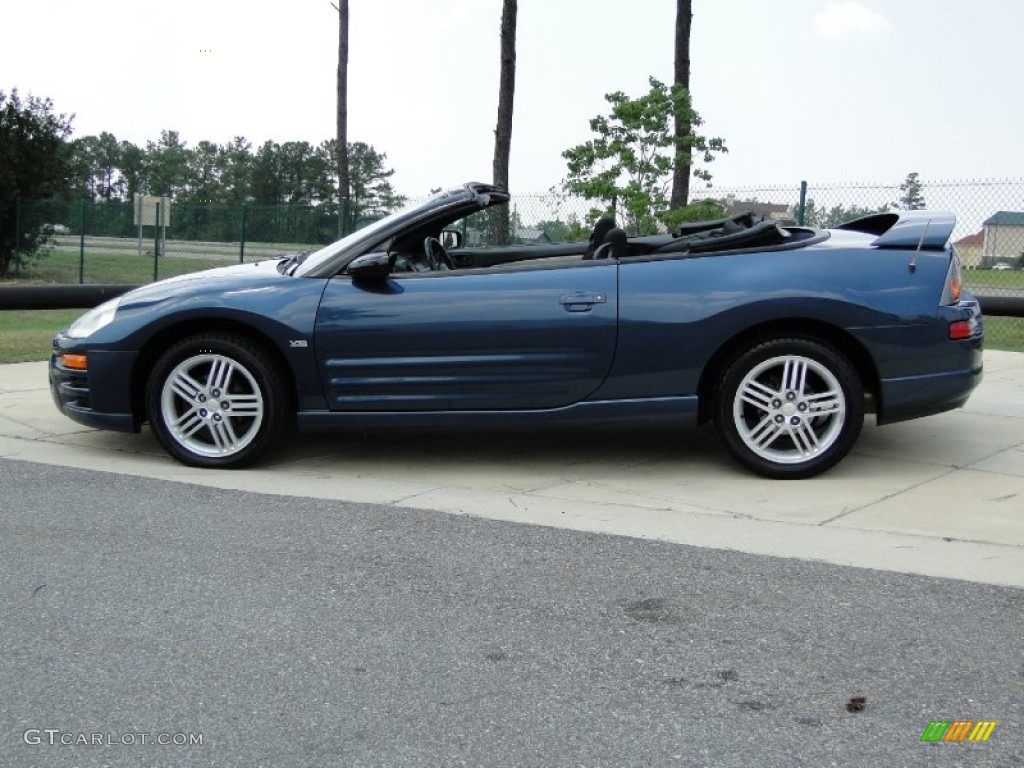 2004 Eclipse Spyder GT - Torched Steel Blue Metallic / Midnight photo #8