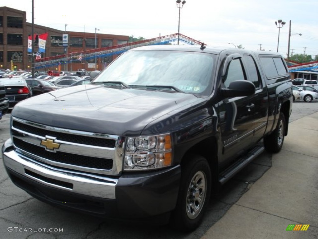 2010 Silverado 1500 LS Extended Cab - Taupe Gray Metallic / Dark Titanium photo #4