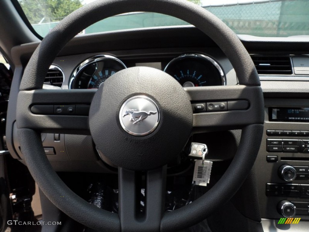 2012 Ford Mustang V6 Coupe Charcoal Black Steering Wheel Photo #50470354