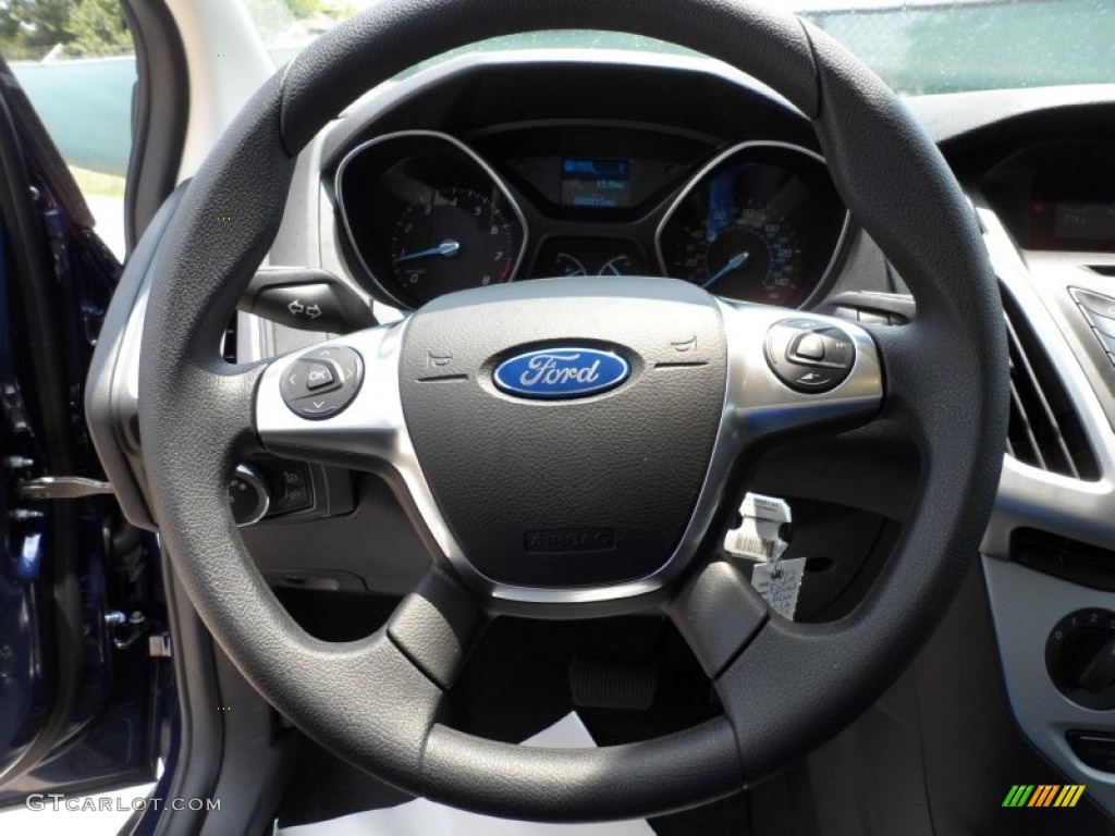 2012 Ford Focus SE SFE Sedan Charcoal Black Steering Wheel Photo #50470897