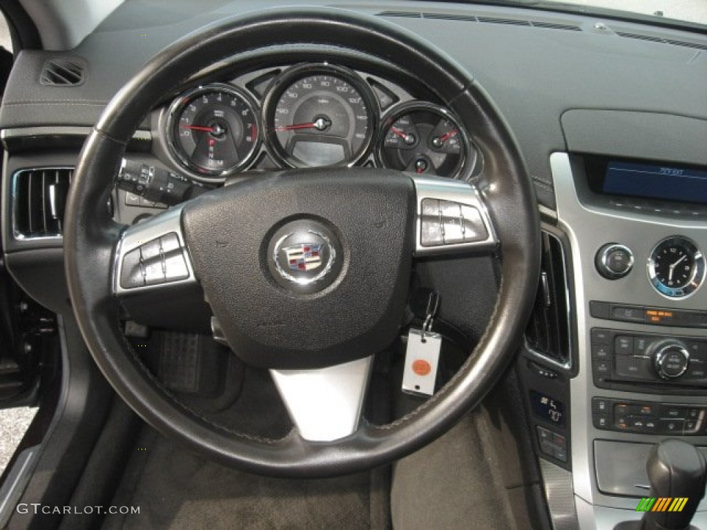 2008 Cadillac CTS 4 AWD Sedan Ebony Steering Wheel Photo #50473568