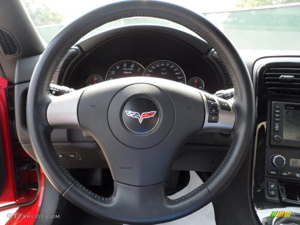 2008 Chevrolet Corvette Z06 Ebony Steering Wheel Photo #50473936