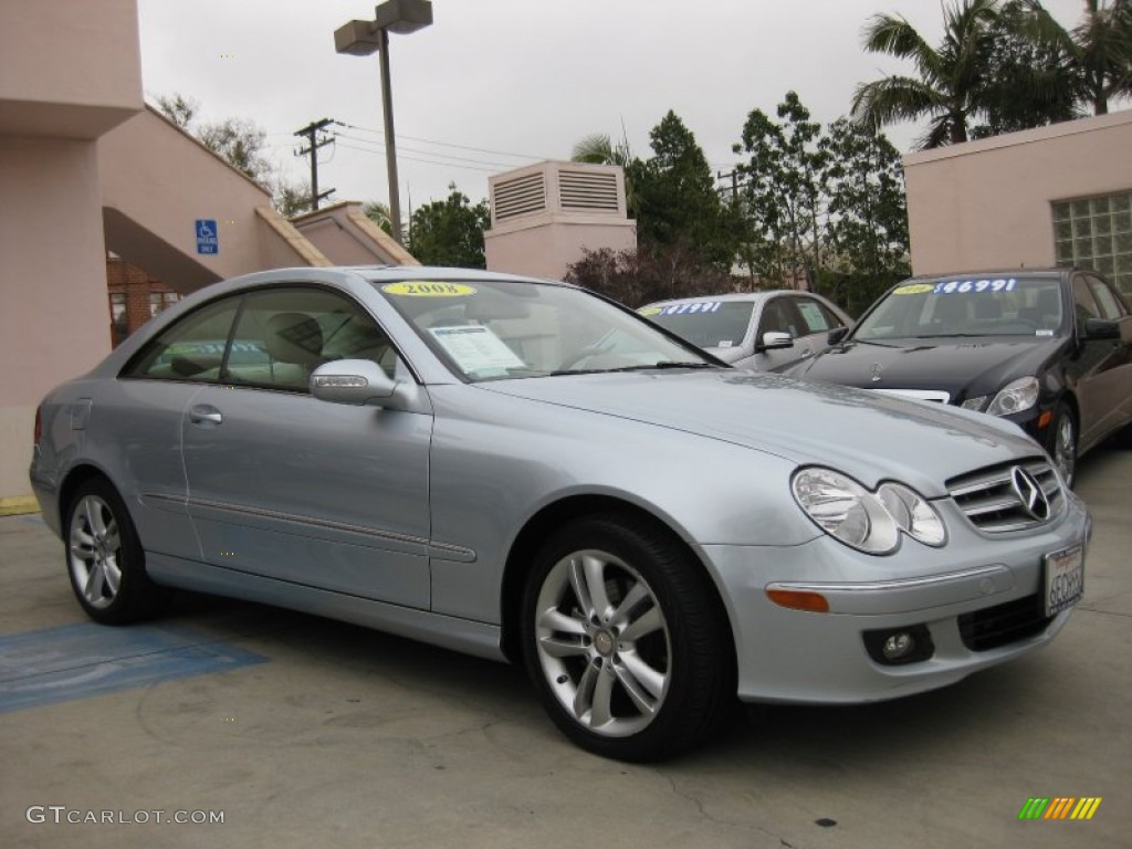 2008 CLK 350 Coupe - Diamond Silver Metallic / Stone photo #1