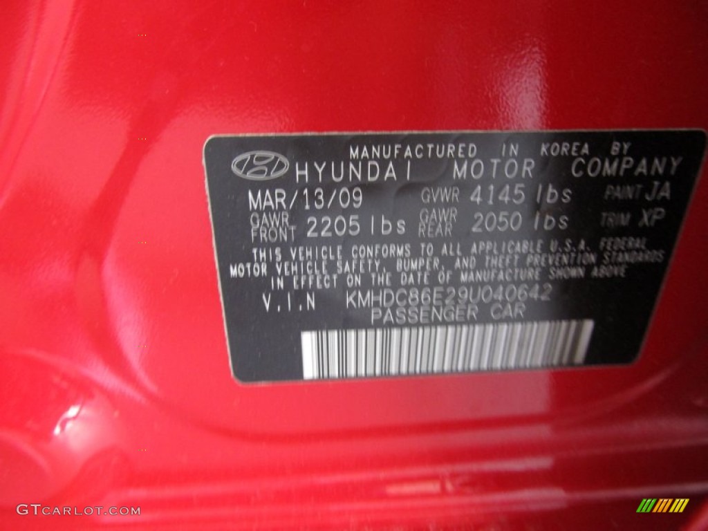 2009 Elantra Touring - Chilipepper Red / Black photo #14