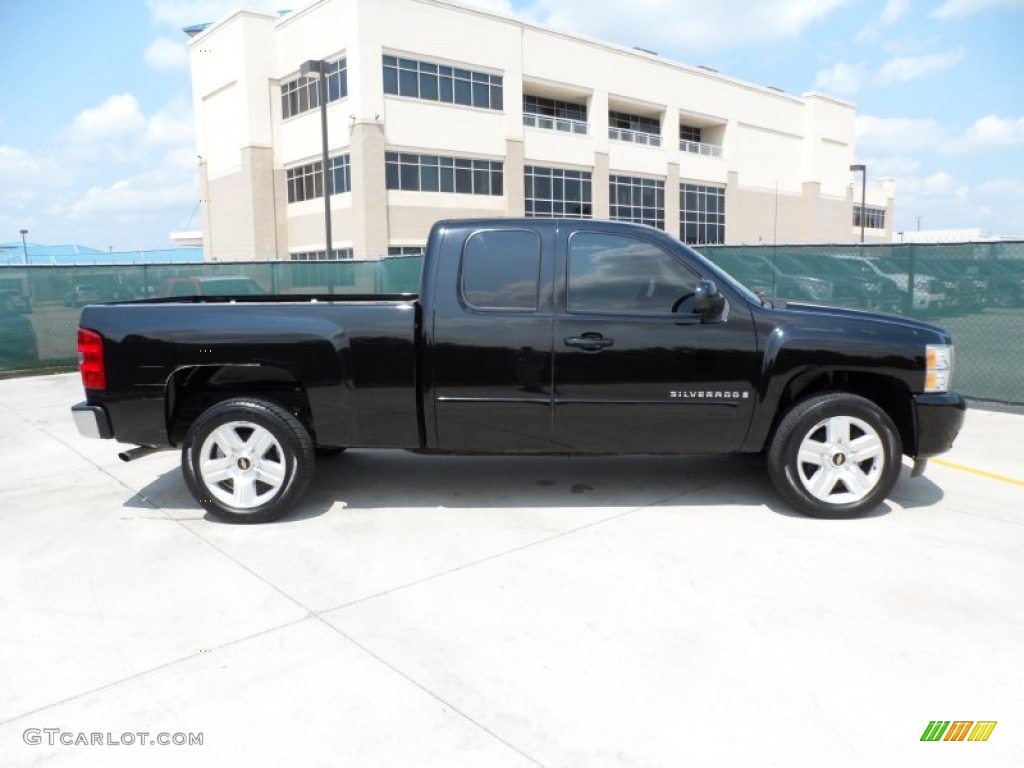 Black 2008 Chevrolet Silverado 1500 LT Extended Cab Exterior Photo #50478985