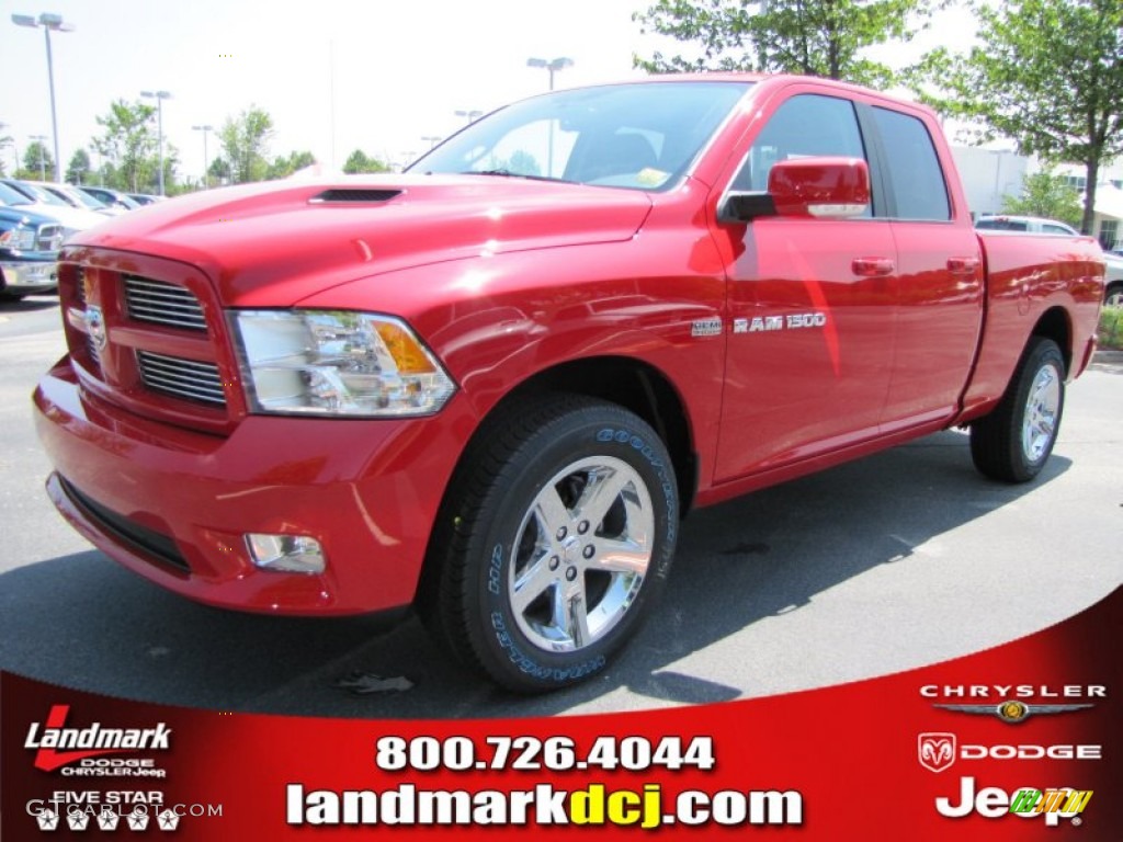 2011 Ram 1500 Sport Quad Cab - Flame Red / Dark Slate Gray photo #1