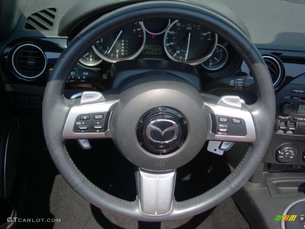 2008 Mazda MX-5 Miata Grand Touring Roadster Saddle Brown Steering Wheel Photo #50483434