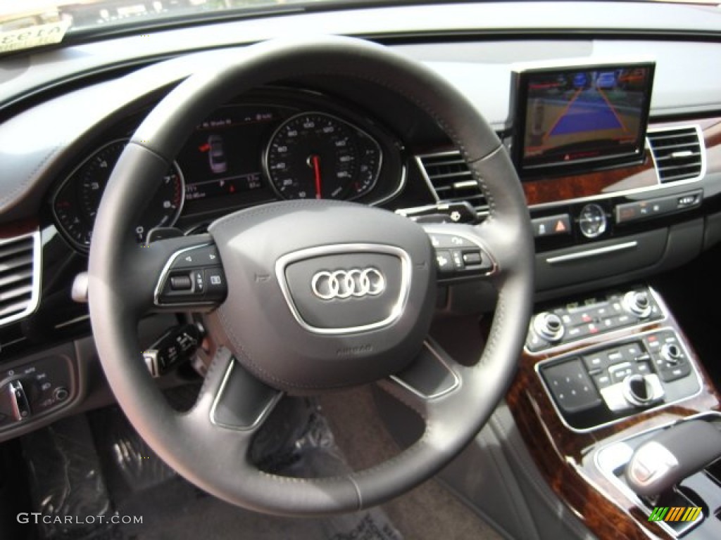 2011 Audi A8 L 4.2 FSI quattro Black Steering Wheel Photo #50483737