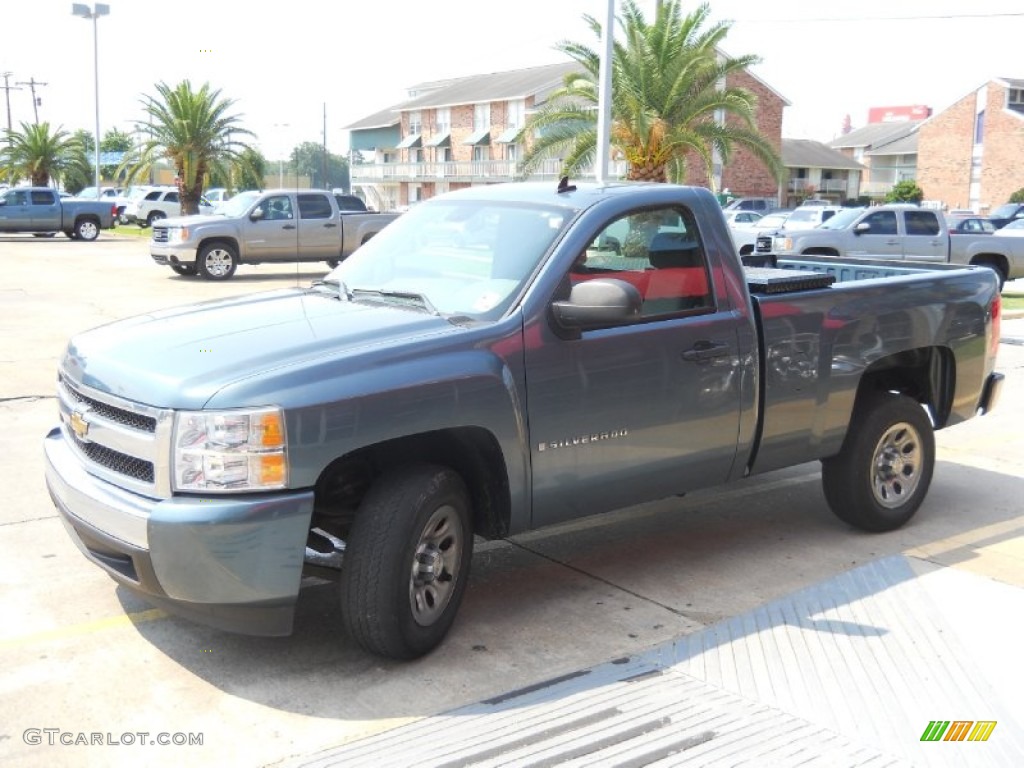 2007 Silverado 1500 LS Regular Cab - Blue Granite Metallic / Dark Charcoal photo #5