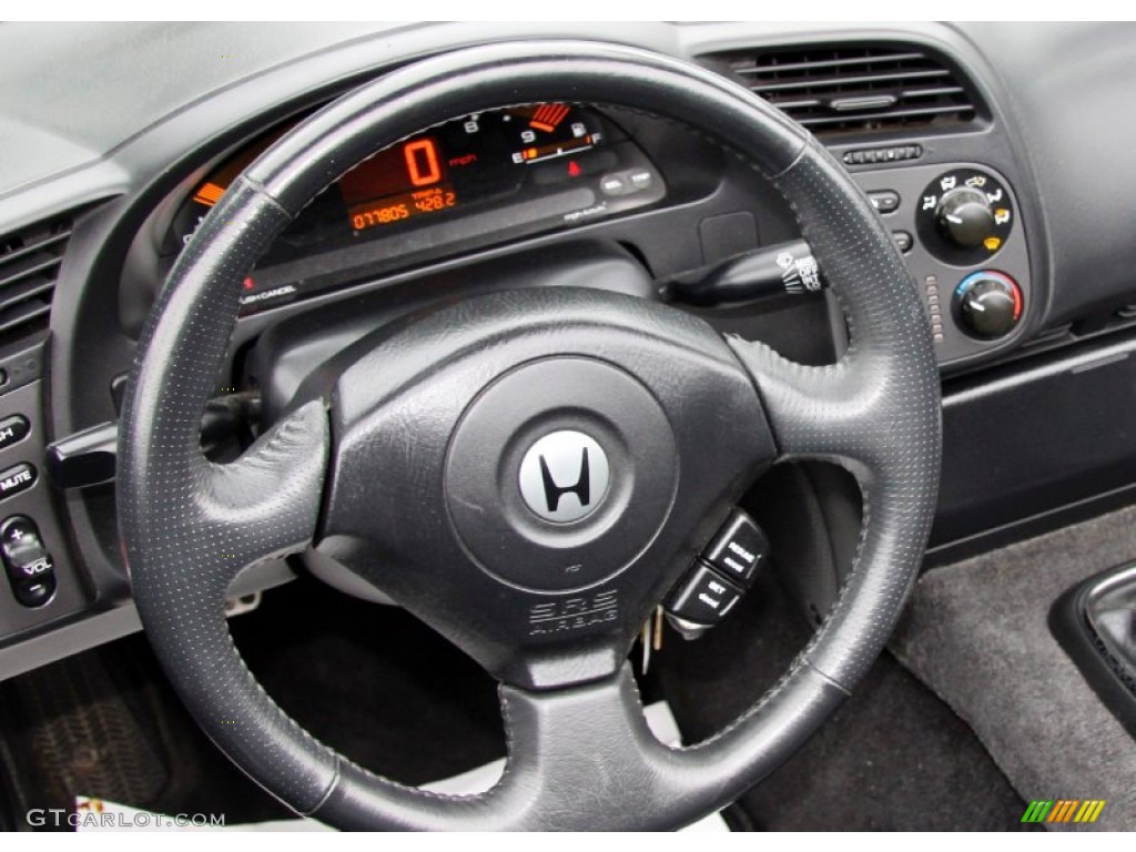 2001 Honda S2000 Roadster Black Steering Wheel Photo #50490676