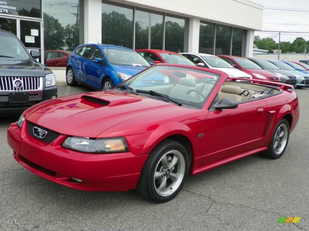 2001 Laser Red Metallic Ford Mustang Gt Convertible