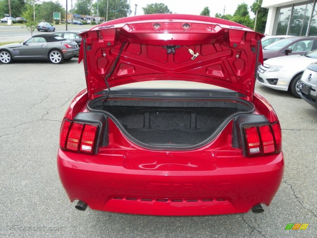 2001 Mustang GT Convertible - Laser Red Metallic / Medium Parchment photo #8