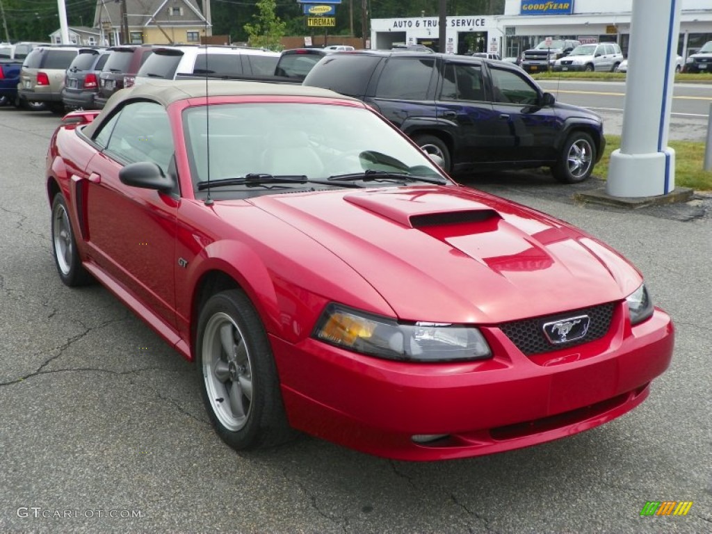 Laser Red Metallic 2001 Ford Mustang GT Convertible Exterior Photo #5049129...
