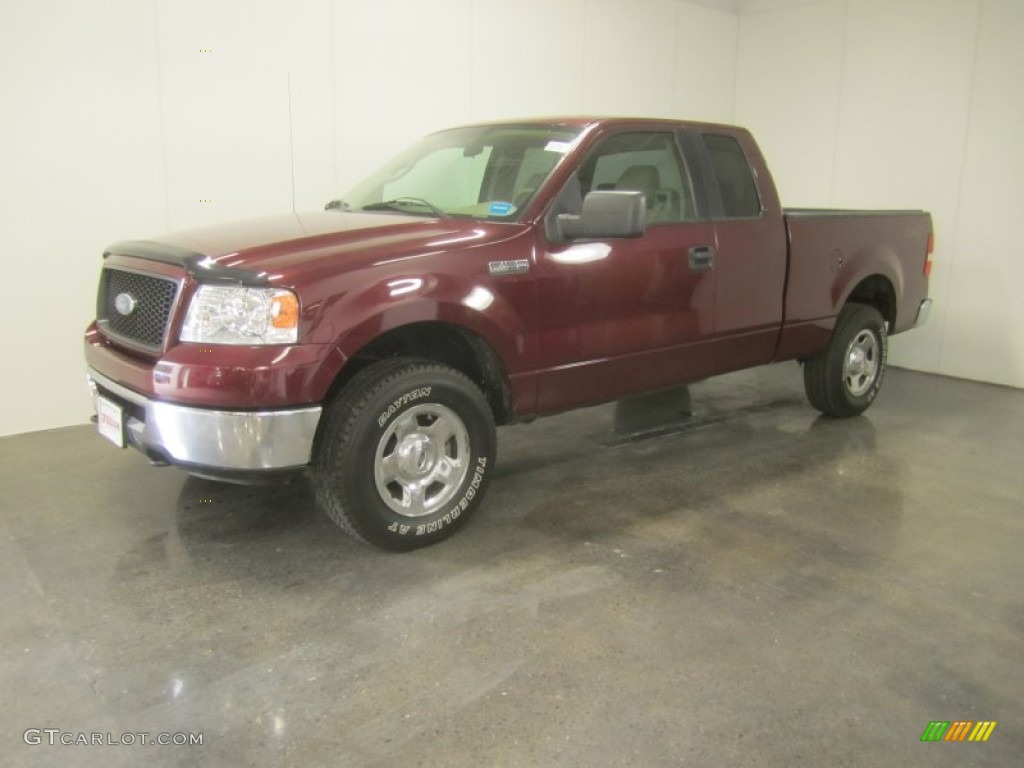 2006 F150 XLT SuperCab 4x4 - Dark Toreador Red Metallic / Tan photo #1