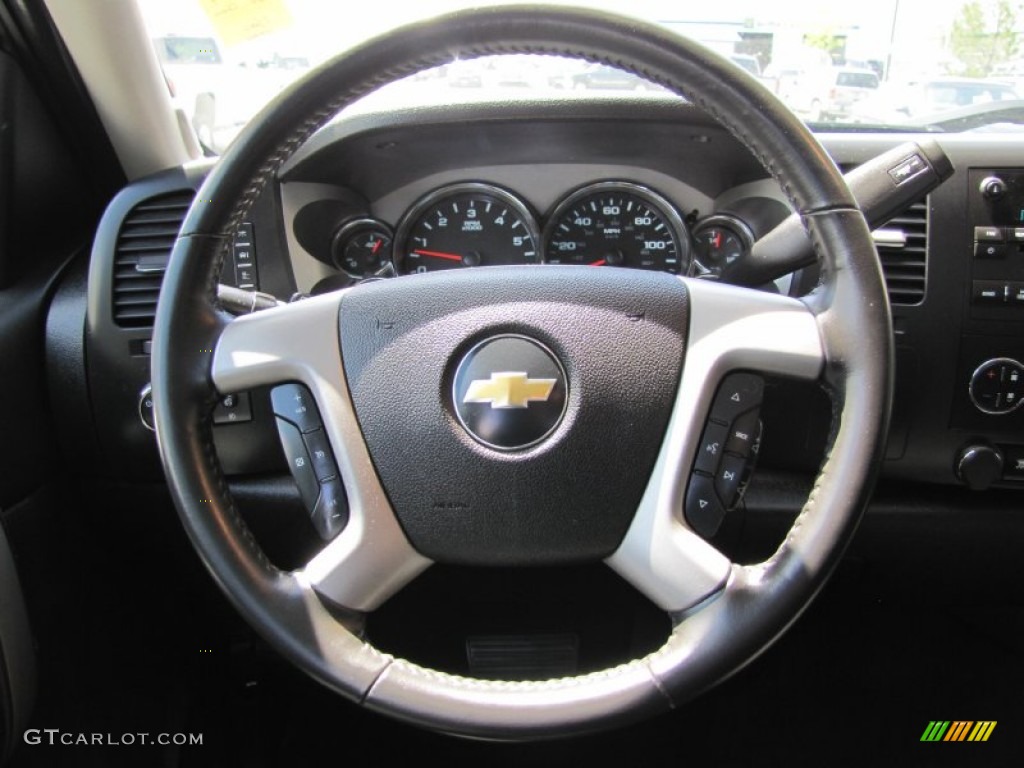 2008 Chevrolet Silverado 1500 LT Crew Cab 4x4 Ebony Steering Wheel Photo #50492961