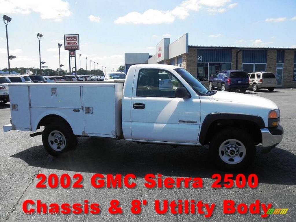 2002 Sierra 2500HD Regular Cab Utility Truck - Summit White / Graphite photo #1