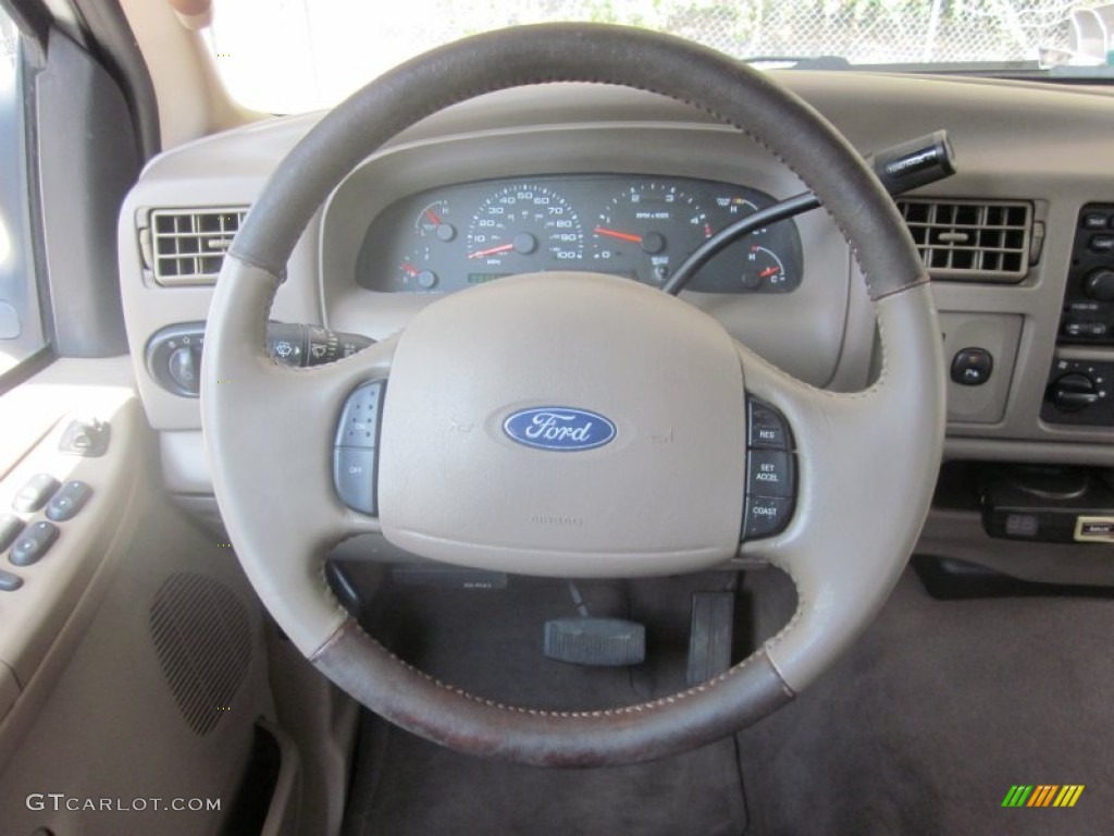 2003 Ford F350 Super Duty King Ranch Crew Cab 4x4 Dually Castano Brown Steering Wheel Photo #50494435