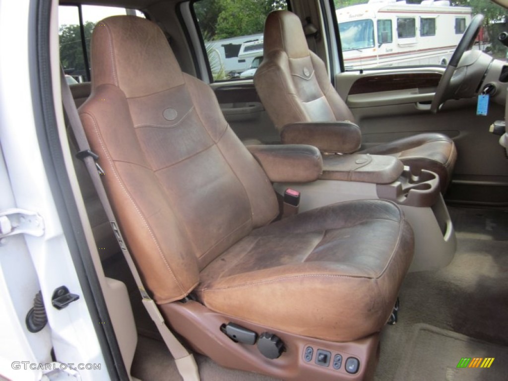 Castano Brown Interior 2003 Ford F350 Super Duty King Ranch Crew Cab 4x4 Dually Photo #50494510